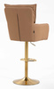 HR250W Karamell Színű Prémium Soft Műbőr Szék Arany Lábbal