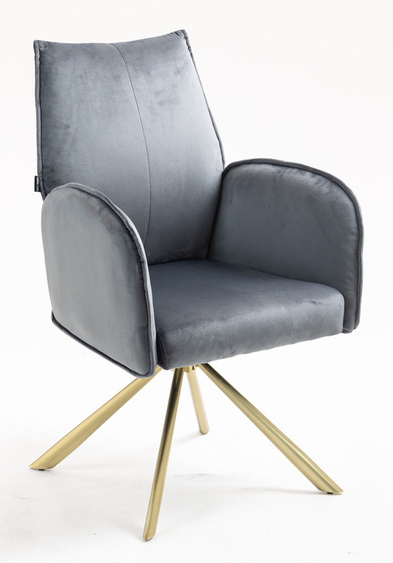 HR280 CSILLAGLÁB Grafit Modern Velúr Szék Arany lábbal
