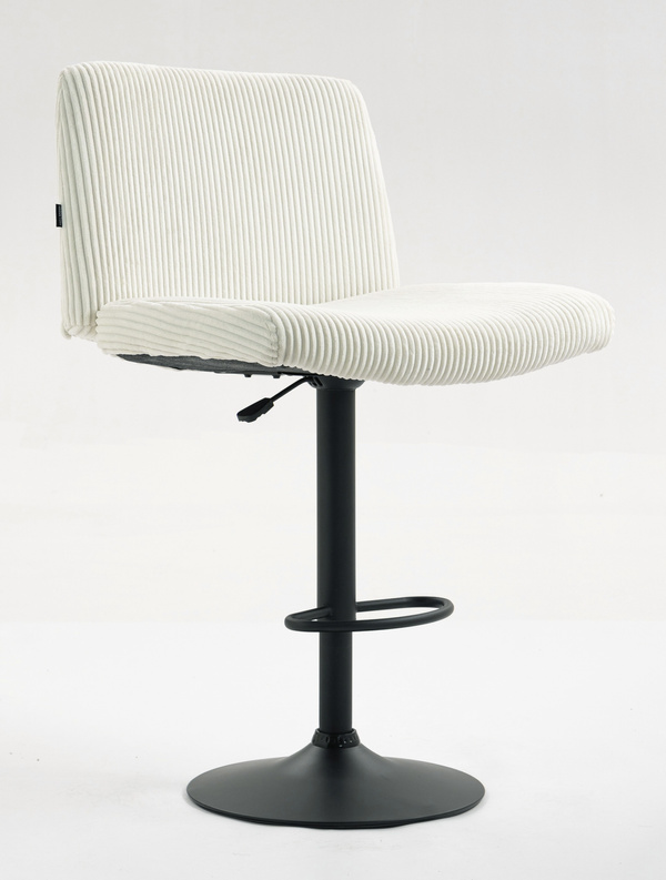 HR150W Fehér Modern Kordbársony Szék Fekete lábbal