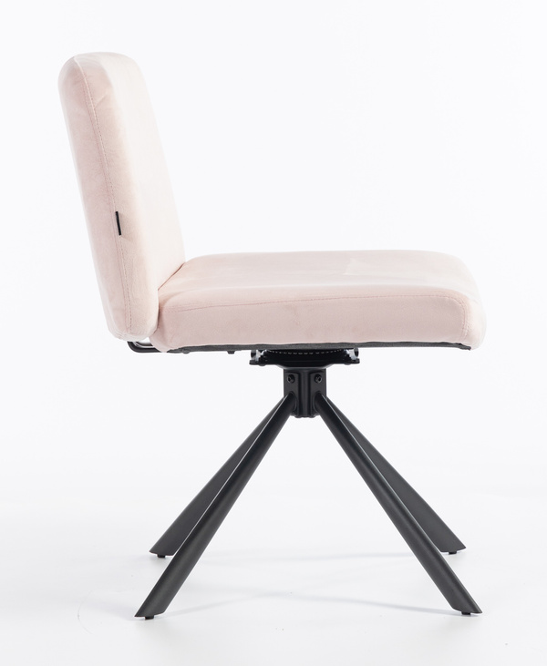 HR150 CSILLAGLÁB Púder Rózsaszín Modern Velúr Szék Fekete lábbal