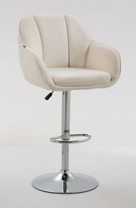 HR2055W Krémszínű Modern Boucle Szék Krómozott lábbal