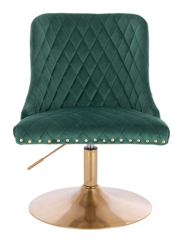 HR940N Sötétzöld Modern Velúr Szék Arany lábbal