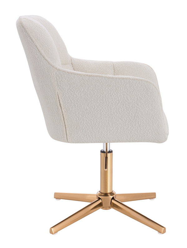 HR550CROSS Krémszínű modern boucle  szék arany lábbal