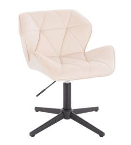 HR111CROSS Krémszínű modern velúr szék fekete lábbal