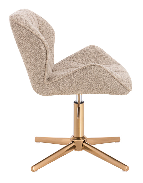 HR111CROSS Latte modern boucle szék arany lábbal