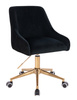 HR920K Fekete Modern Velúr Szék Arany lábbal
