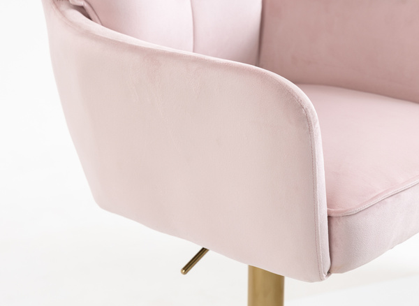 HR250KW Púder Rózsaszín modern velúr szék arany lábbal