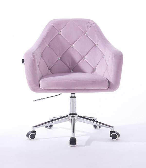 HR830K Halványlila Modern Velúr Szék Krómozott lábbal