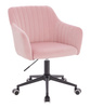 HR190K Púder Rózsaszín Modern Velúr Szék Fekete lábbal