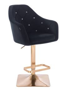 HR830KW Fekete Modern Velúr Szék Arany lábbal