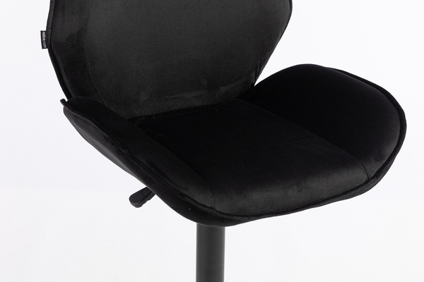 HR350W Fekete modern velúr szék fekete lábbal