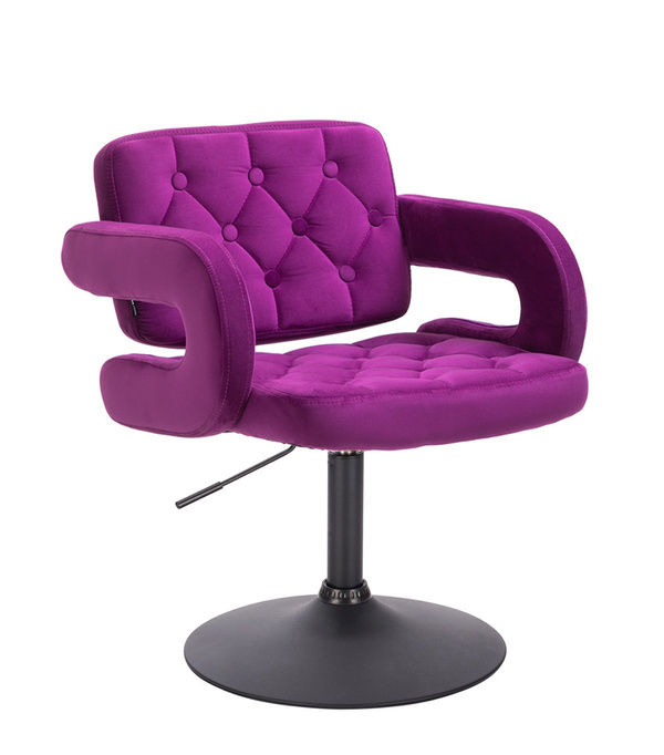 HR8403N Fukszia modern velúr szék fekete lábbal