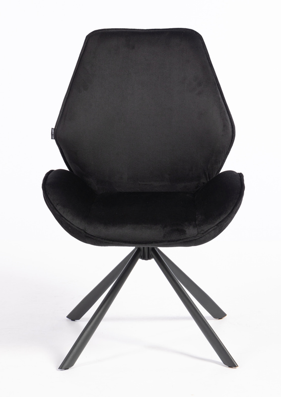 HR350 CSILLAGLÁB Fekete modern velúr szék fekete lábbal