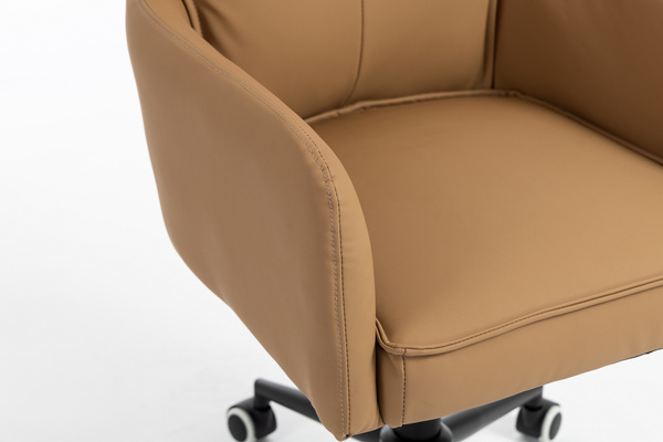 HR250K Karamell Színű Prémium Soft Műbőr Szék Fekete Lábbal