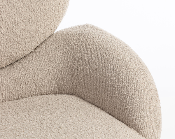 HR2045 Latte modern boucle szék fekete lábbal