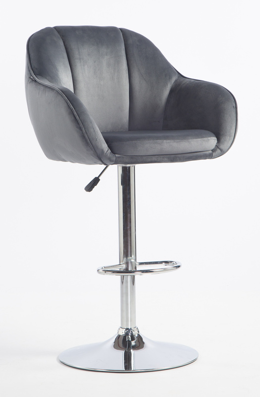 HR2055W Grafit Modern Velúr Szék Krómozott lábbal