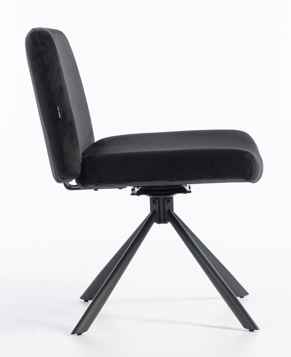 HR150 CSILLAGLÁB Fekete Modern Velúr Szék Fekete lábbal
