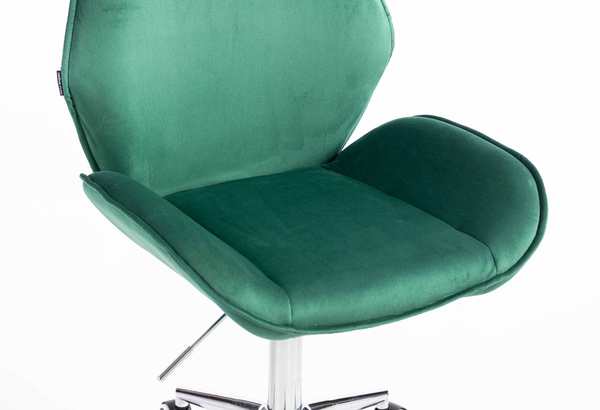 HR350K Sötétzöld modern velúr szék krómozott lábbal