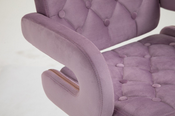 HR8403W Halványlila  modern velúr szék krómozott lábbal