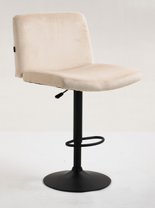 HR150W Krémszínű Modern Velúr Szék Fekete lábbal