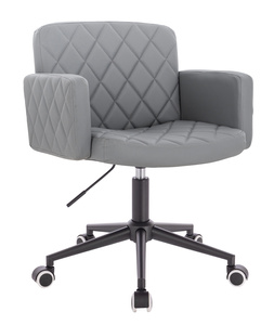 HR802K Szürke Modern Műbőr Szék Fekete lábbal