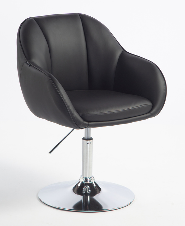 HR2055N Fekete Modern Műbőr Szék Krómozott lábbal