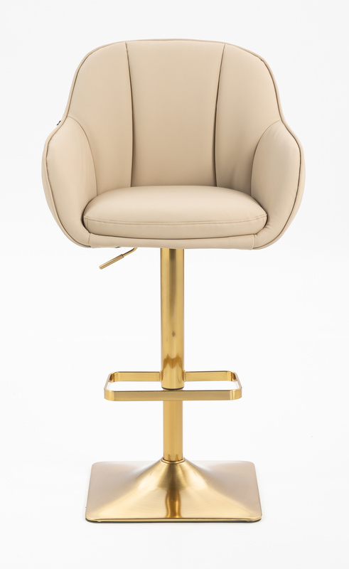 HR2055KW Krémszínű Modern Műbőr Szék Aany lábbal