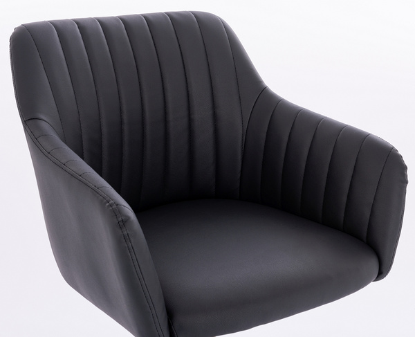 HR190CROSS Fekete Modern Műbőr Szék Arany lábbal