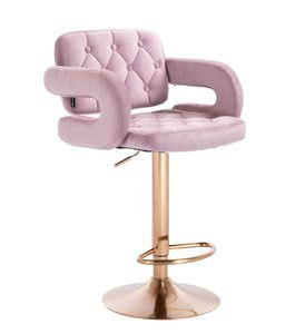 HR8403W Halványlila modern velúr szék arany lábbal