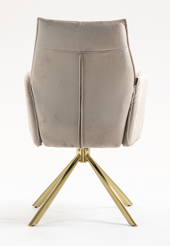 HR280 CSILLAGLÁB Latte Modern Velúr Szék Arany lábbal