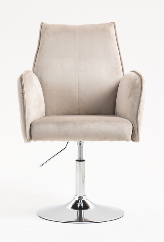 HR280N Latte Modern Velúr Szék Krómozott lábbal