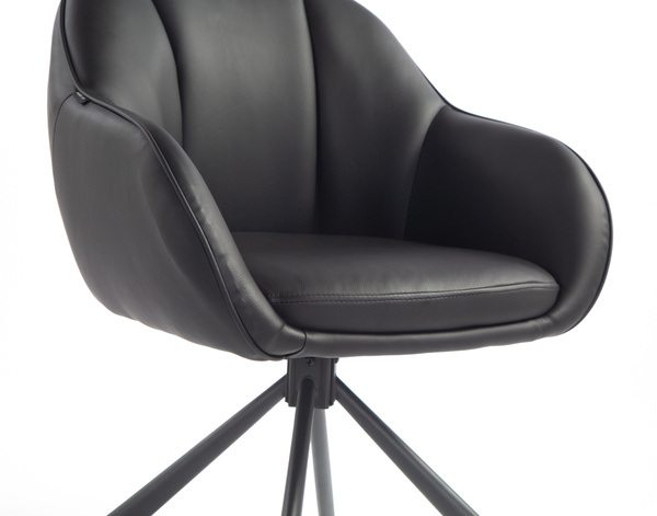 HR2055 CSILLAGLÁB Fekete Modern Műbőr Szék Fekete lábbal
