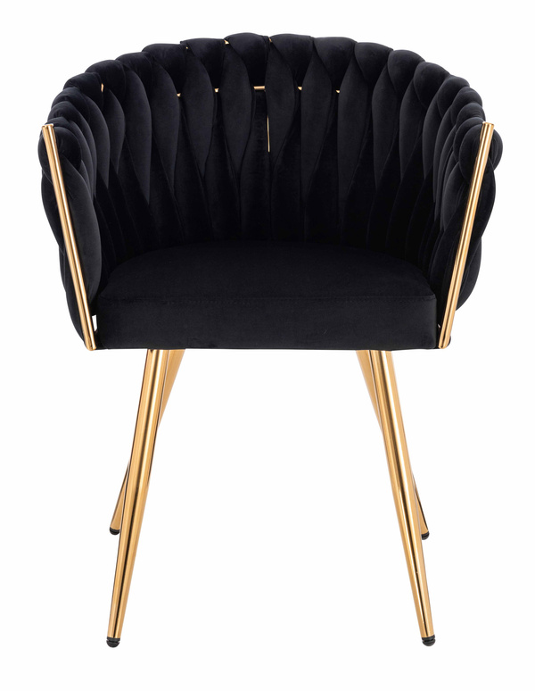 HR750 Szék Arany lábakkal Fekete velúr