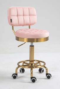 HR636 Rózsaszín modern velúr szék arany lábbal