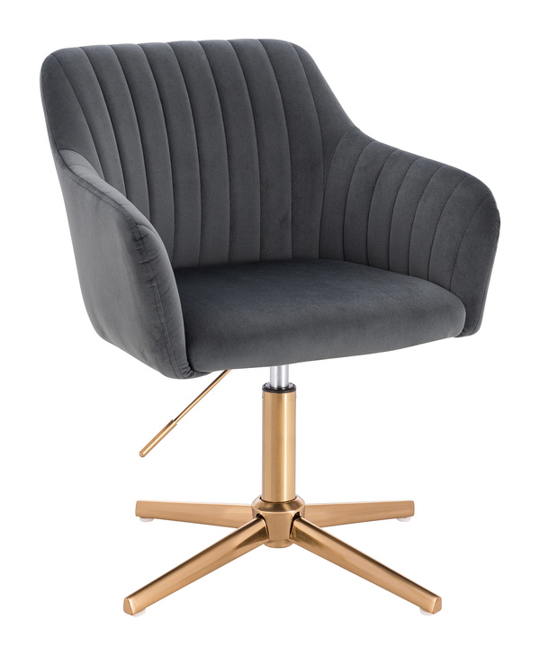 HR190CROSS Grafit Modern Velúr Szék Arany lábbal