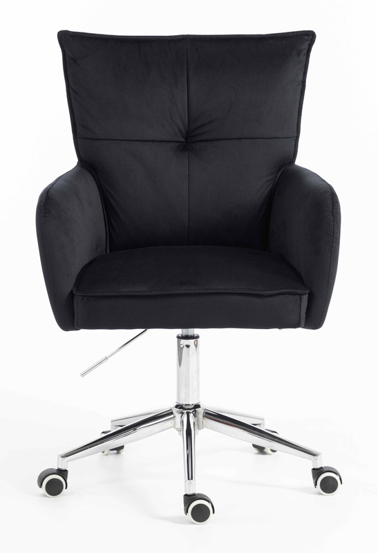 HR250K Fekete modern velúr szék krómozott lábbal