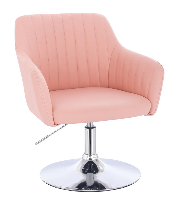HC190N Rózsaszín Modern Műbőr Szék Krómozott lábbal