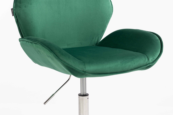 HR350N Sötétzöld modern velúr szék krómozott lábbal