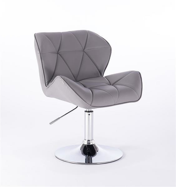 HC111N Szürke modern műbőr szék krómozott lábbal