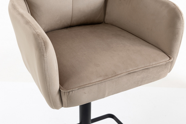 HR250KW Latte modern velúr szék fekete lábbal