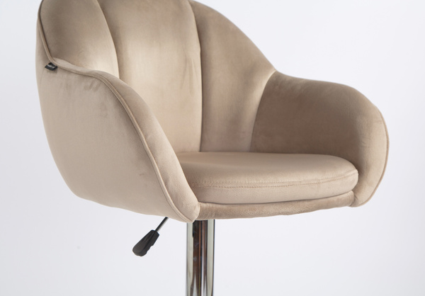 HR2055W Latte Modern Velúr Szék Krómozott lábbal