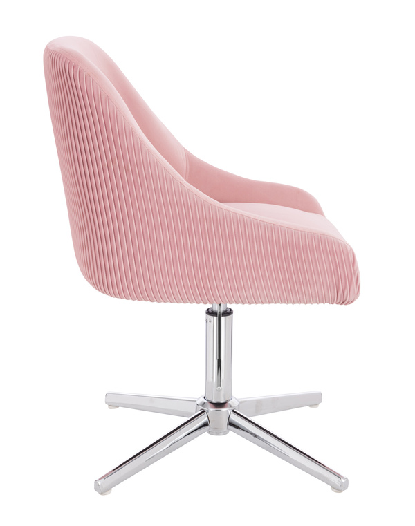 HR920CROSS Púder Rózsaszín Modern Velúr Szék Krómozott lábbal