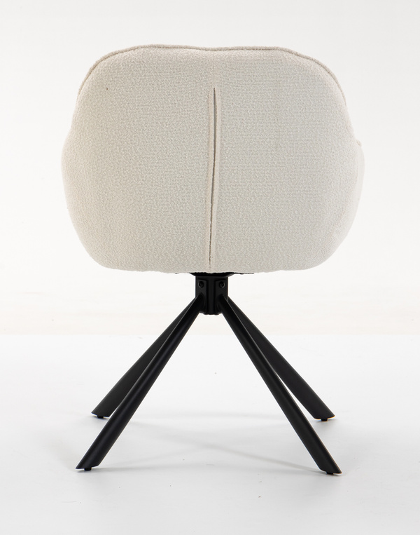 HR2055 CSILLAGLÁB Krémszínű Modern Boucle Szék Fekete lábbal