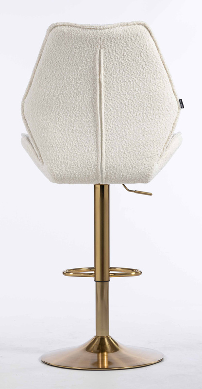 HR350W Krémszínű boucle velúr szék arany lábbal