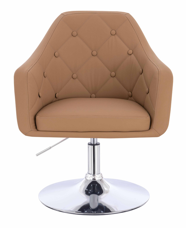 HR831N Karamell Műbőr Premium Soft szék Krómozott lábbal