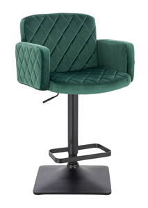HR802KW Sötétzöld Modern Velúr Szék Fekete lábbal