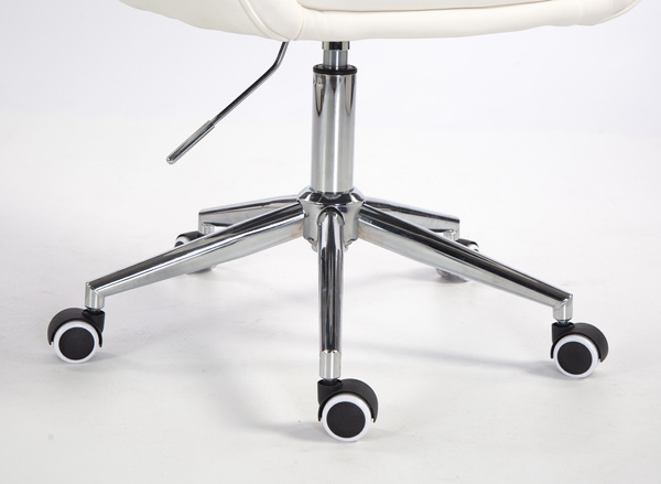 HR2055K Fehér Modern Műbőr Szék Krómozott lábbal