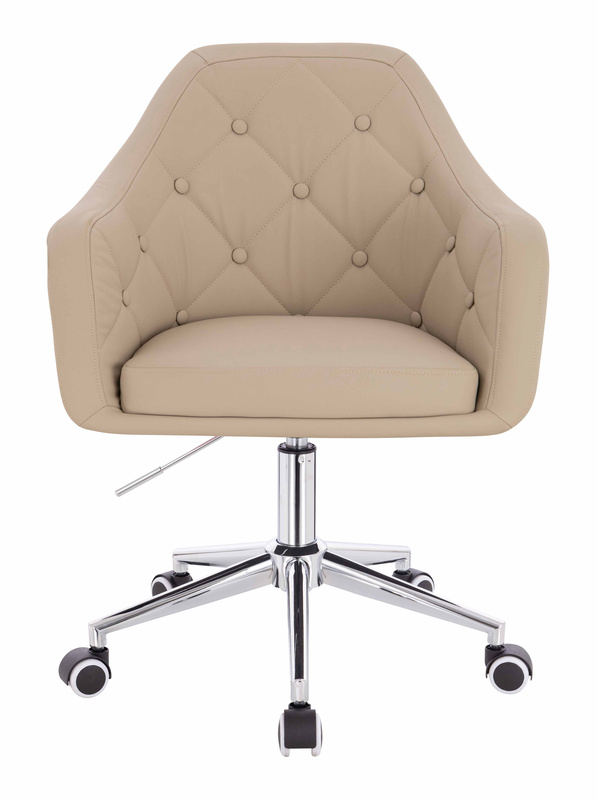 HR831K Krémszínű Műbőr Premium Soft szék Krómozott lábbal