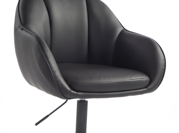 HR2055K Fekete Modern Műbőr Szék Fekete lábbal
