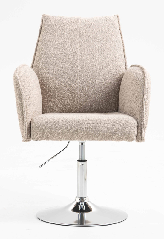 HR280N Latte modern boucle szék krómozott lábbal